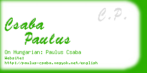 csaba paulus business card